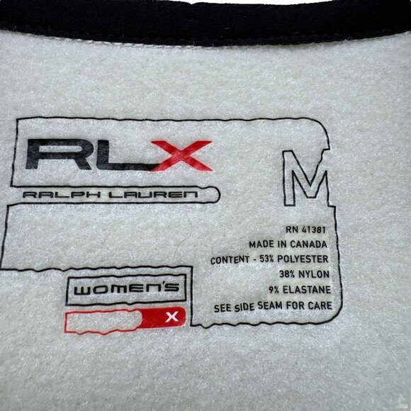 Ralph Lauren RLX Fleece Pullover Medium S/M Womens Cream 1/4 Zip Mock Neck Sport - Picture 4 of 14